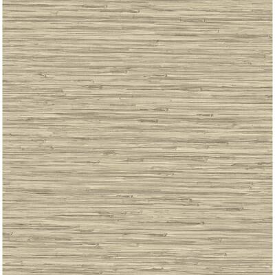 Surface Style Tiki Texture Oatmeal Faux Grasscloth Peel and Stick Wallpaper - 20.5 in. W x 18 ft. L
