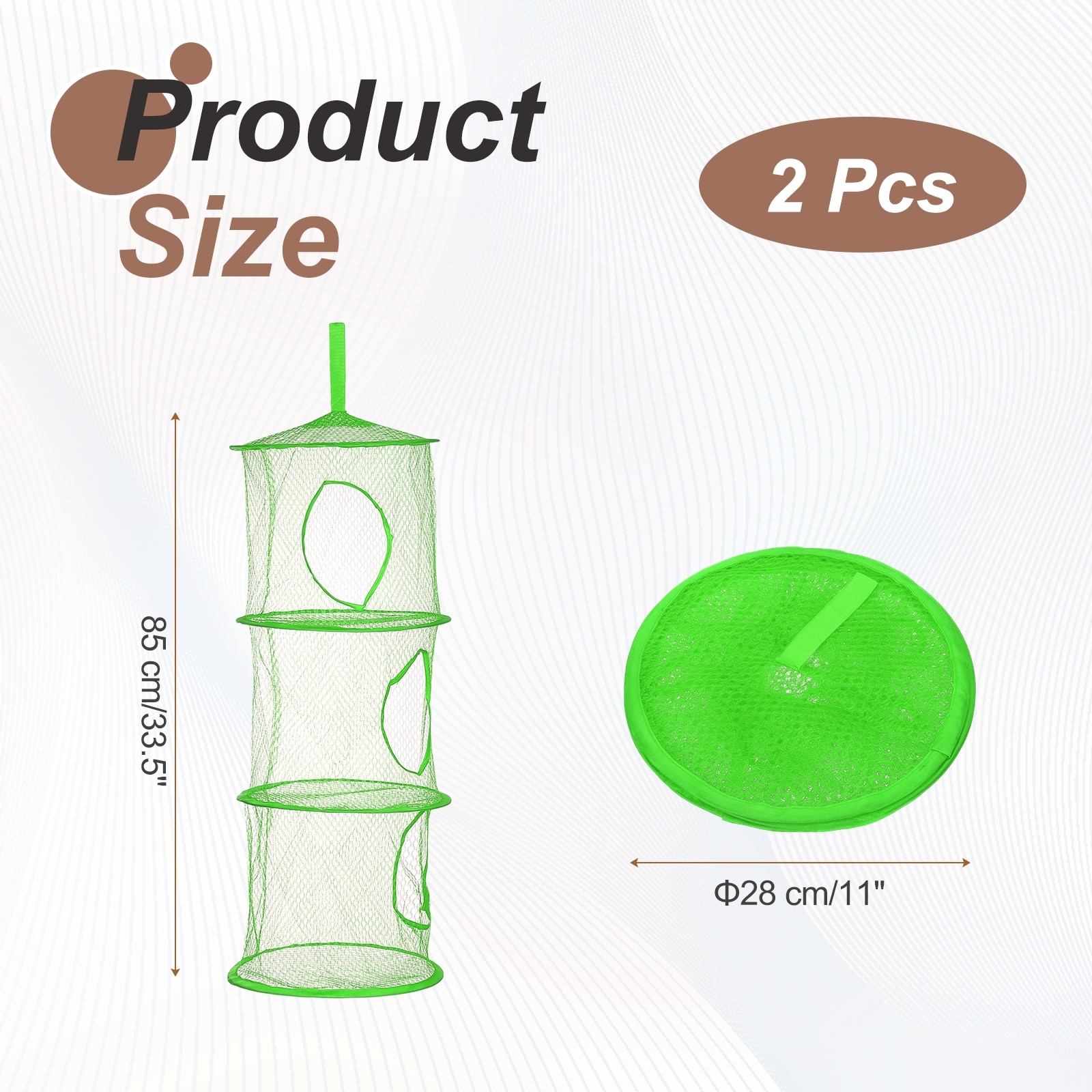 Mesh Hanging Storage Basket, Foldable Storage Organizer with Compartments Space Saver Bags