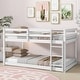 preview thumbnail 2 of 9, Rubber Wooden Twin over Twin Bunk Bed with Ladder, Strengthened Slats