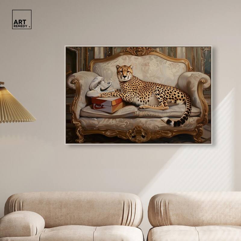 Lounging Sneaker Cheetah Canvas by Art Remedy