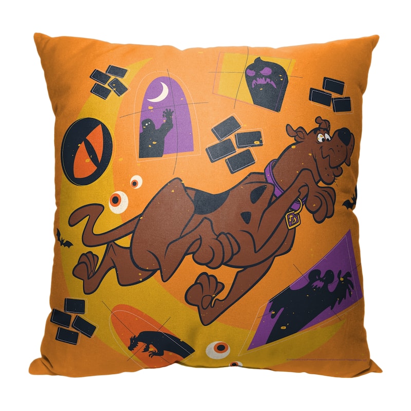 Warner Brothers Scooby-Doo Running Through Haunted Halls 18 Inch Throw Pillow