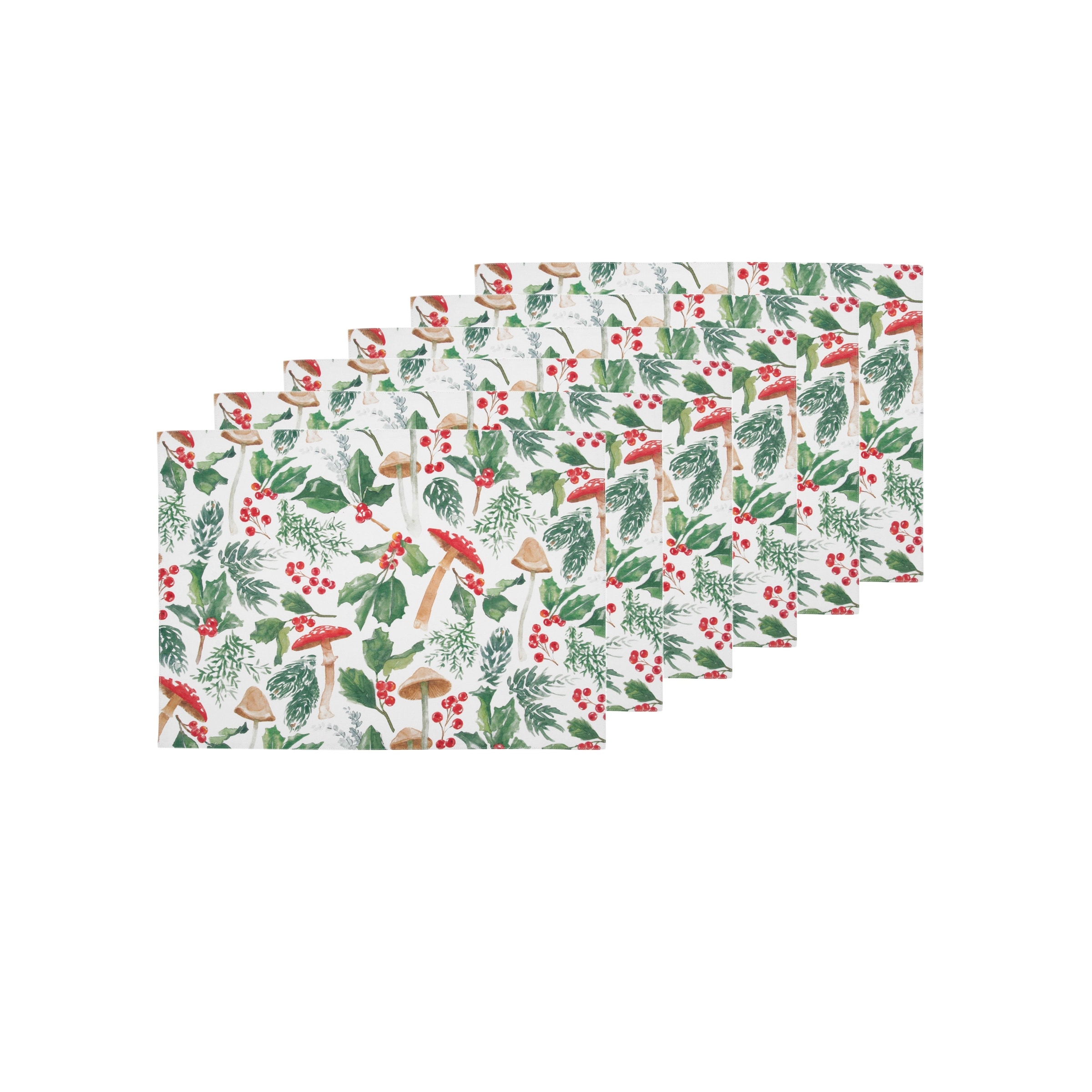 Mushroom Meadow Placemats Set of 6, 14" x 20"