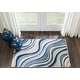 preview thumbnail 31 of 36, Nourison Somerset Modern Transitional Wave Area Rug 2'6" x 4' - Ivory/Blue - Runner/Rectangle