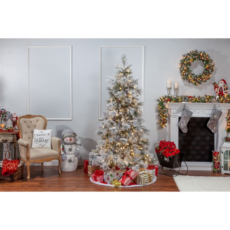 5 ft Lightly Flocked Snowbell Pine