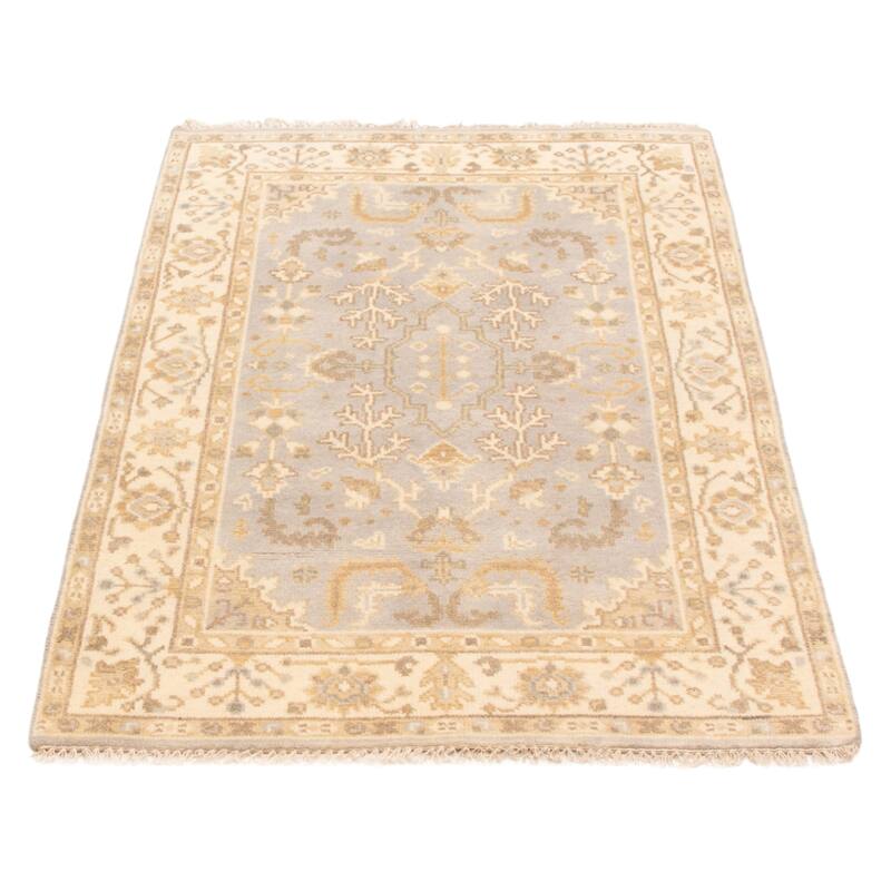 ECARPETGALLERY Hand-knotted Royal Oushak Light Grey Wool Rug - 3'11 x 6'0