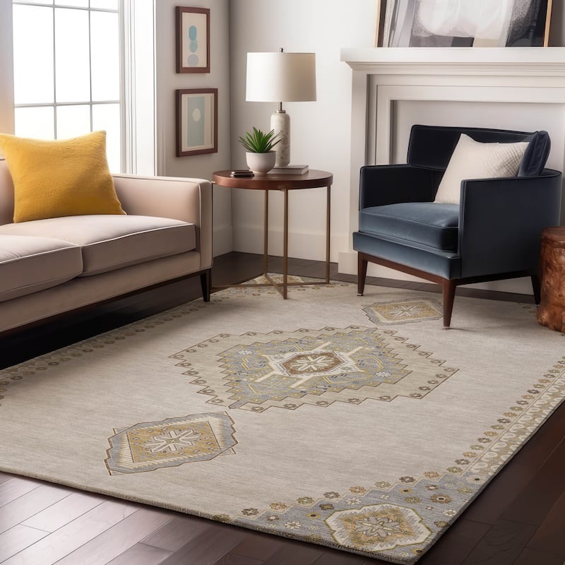 Premium Washable Super Soft Traditional Boho Mayfield Rug - Ivory - 8' x 10'