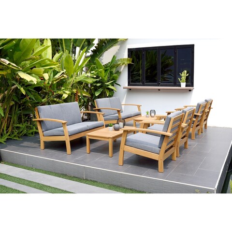 Amazonia FSC Certified Wood 8pc Outdoor Patio Seating Set by Havenside Home