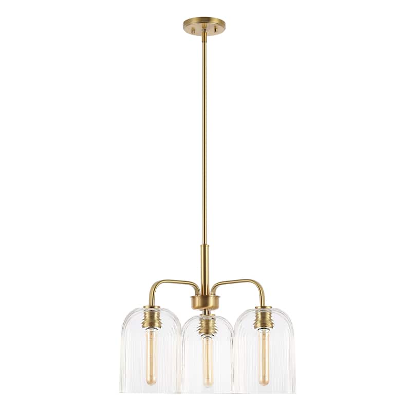 SAFAVIEH Lighting Romeyn 3-light Adjustable Pendant Chandelier (LED Bulbs Included) - 21 in. x 21 in. x 25-55 in.