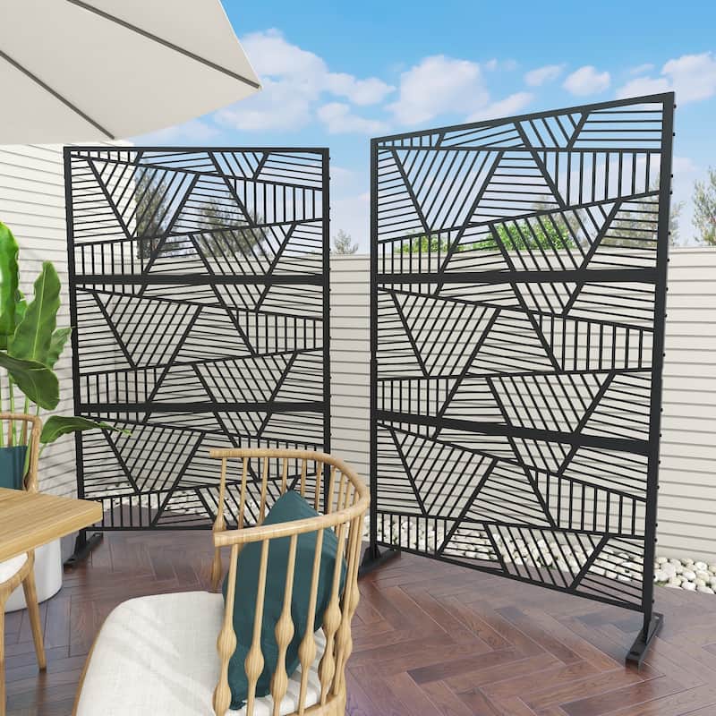 2Set Patio Outdoor Privacy Metal Screens and Panels