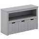 preview thumbnail 24 of 42, Costway Storage Cabinet 3 Drawer Chest w/Wheels Large Storage Cube - See Details