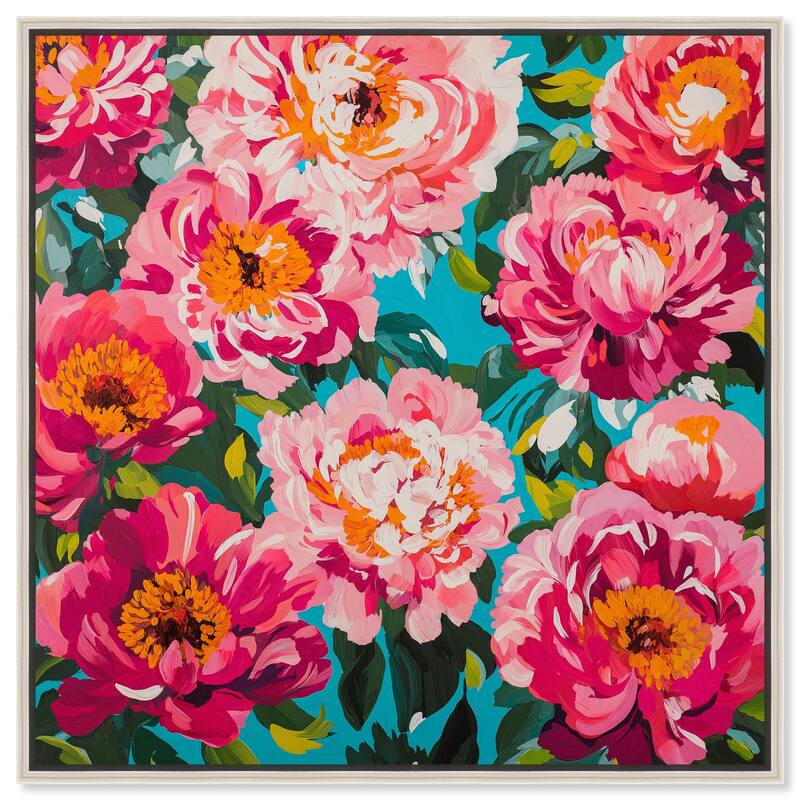 Maximalist Bloom Canvas by Art Remedy - Silver - 12" x 12"
