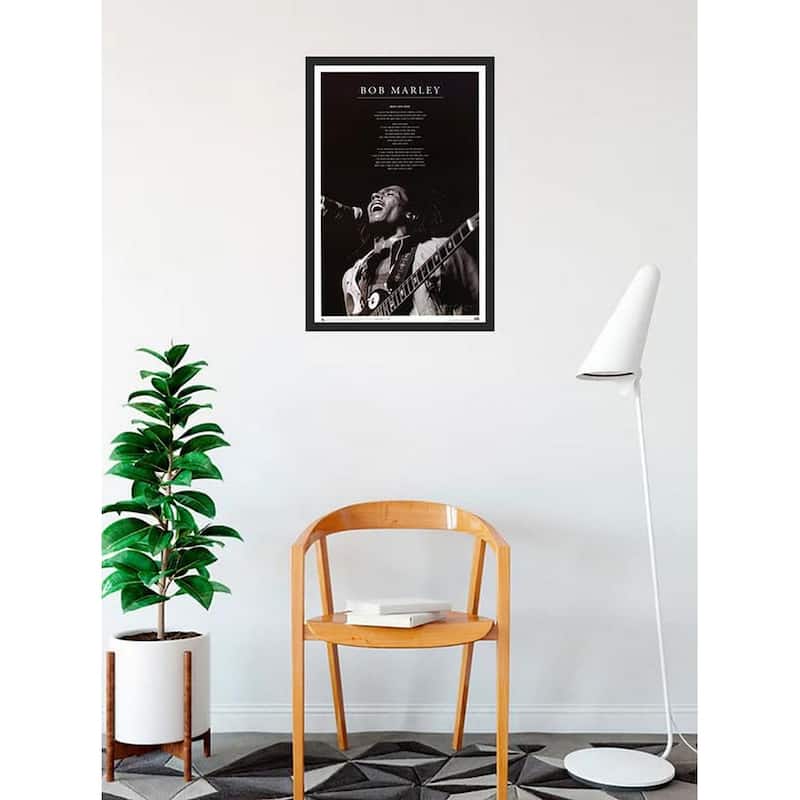 Bob Marley Iron Lion Zion Lyrics Framed Poster - 24 x 36 Inch