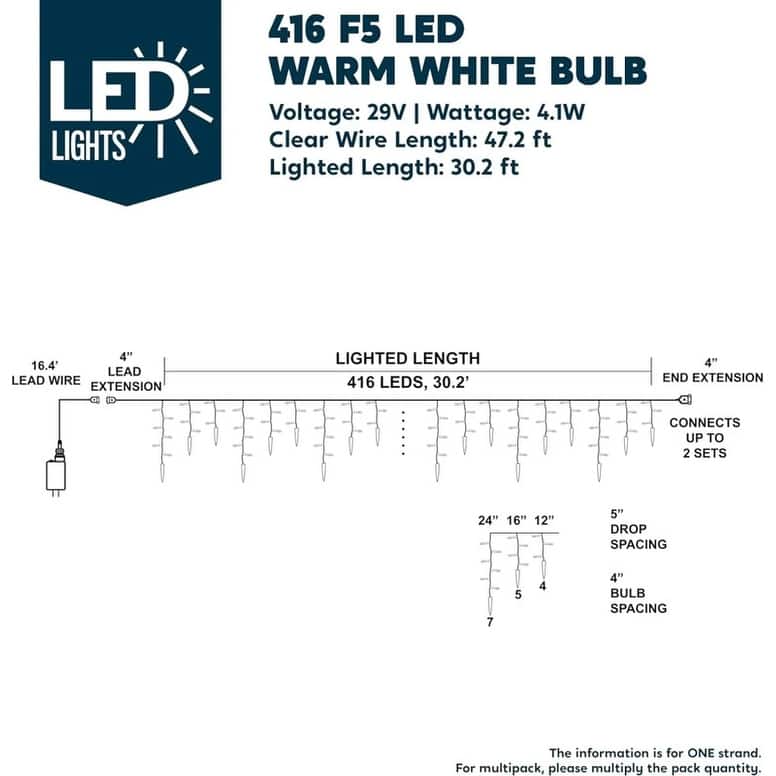 100-Count Clear White Christmas Light Set