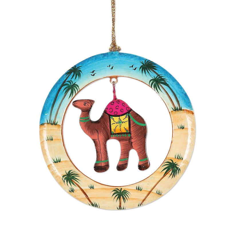 Novica Handmade Ring Of Camels Wood Ornaments (Set Of 4)