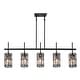 preview thumbnail 12 of 15, Aulia Modern 5-Light Crystal Chandelier Linear Black Kitchen Island Lights - L 45.6" x D 4.5" x H 15.5"