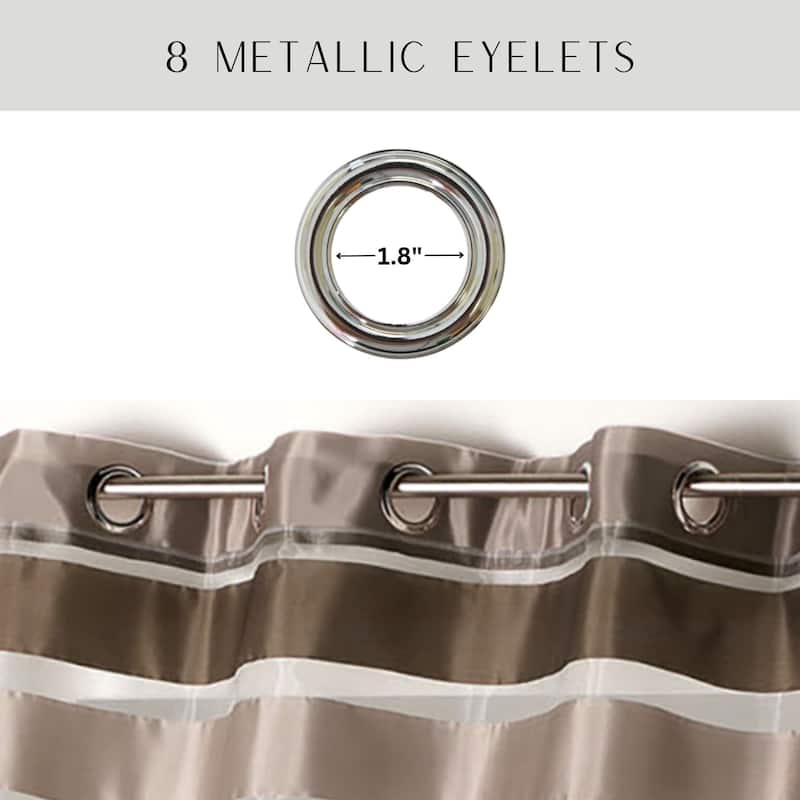 Striped Sheer Extra Wide Window Curtain Panel - Light-Filtering Drape for Modern Home Decor