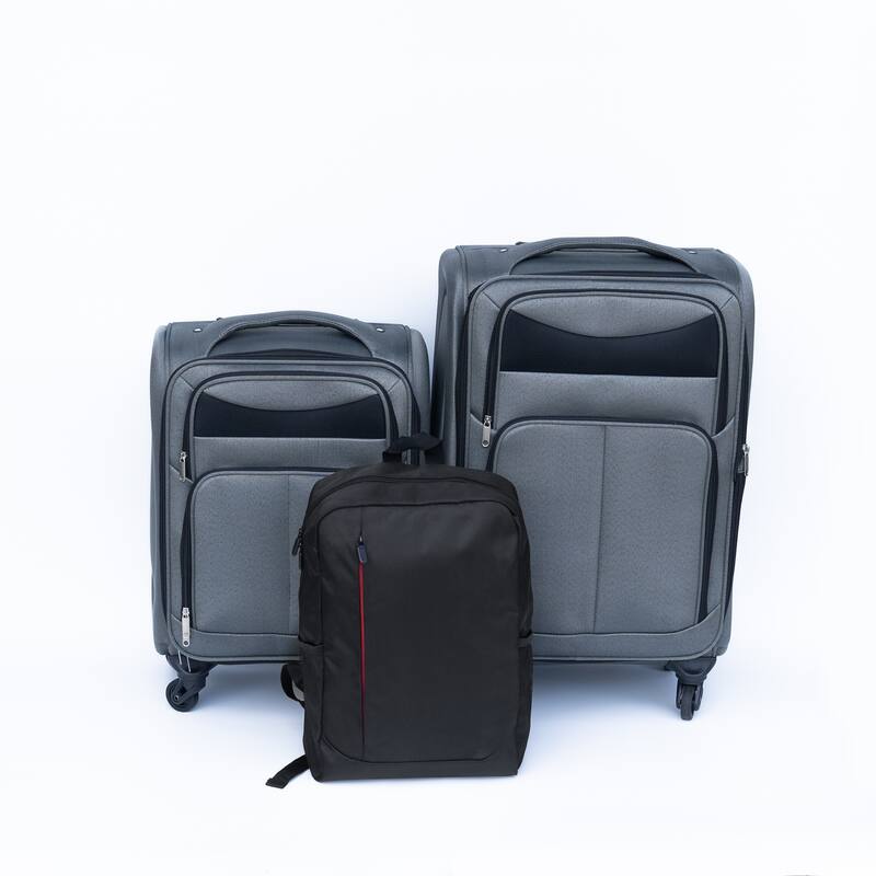 (20+24) Travel case two-piece suitcase set Oxford trolley case without password lock universal wheel + Oxford cloth backpack