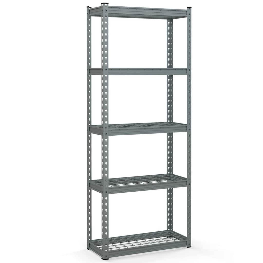 Gymax 5-Tier Metal Shelving Unit Heavy Duty Wire Storage Rack with