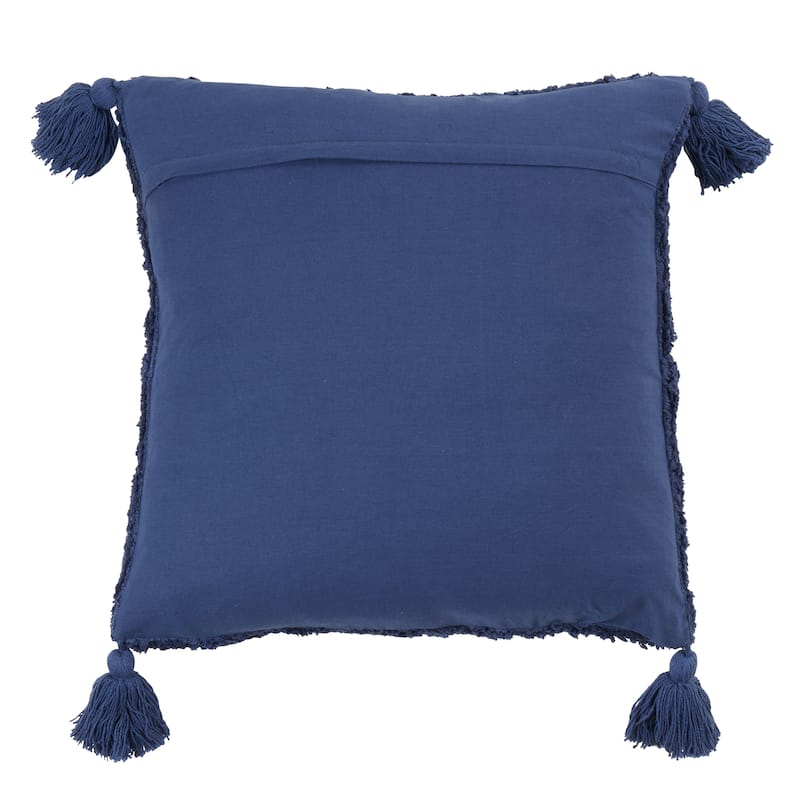 Tufted Diamond Pillow With Tassels
