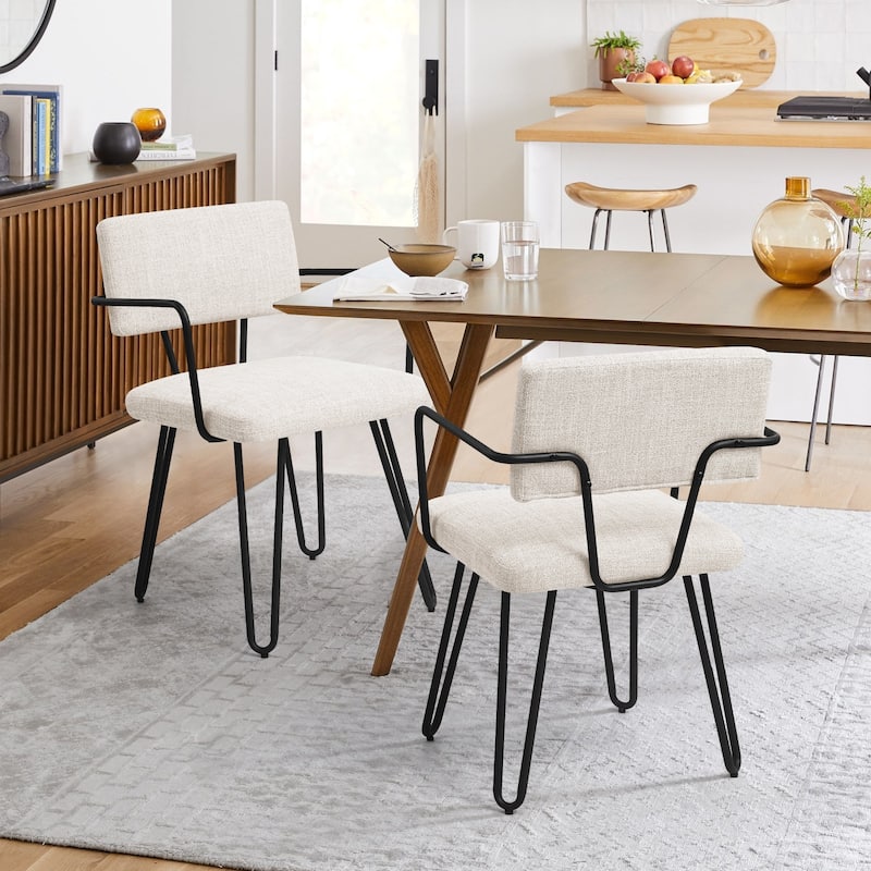 Subrtex(Set of 2) Parsons Upholstered Stainless Steel Frame Dining Chair