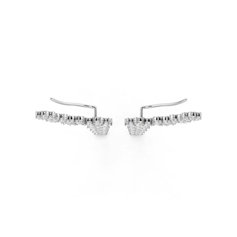 Auriya 14k Gold 6 1/4ctw Lab Grown Nature's Inspired Diamond Climber Earrings (E-F VS)
