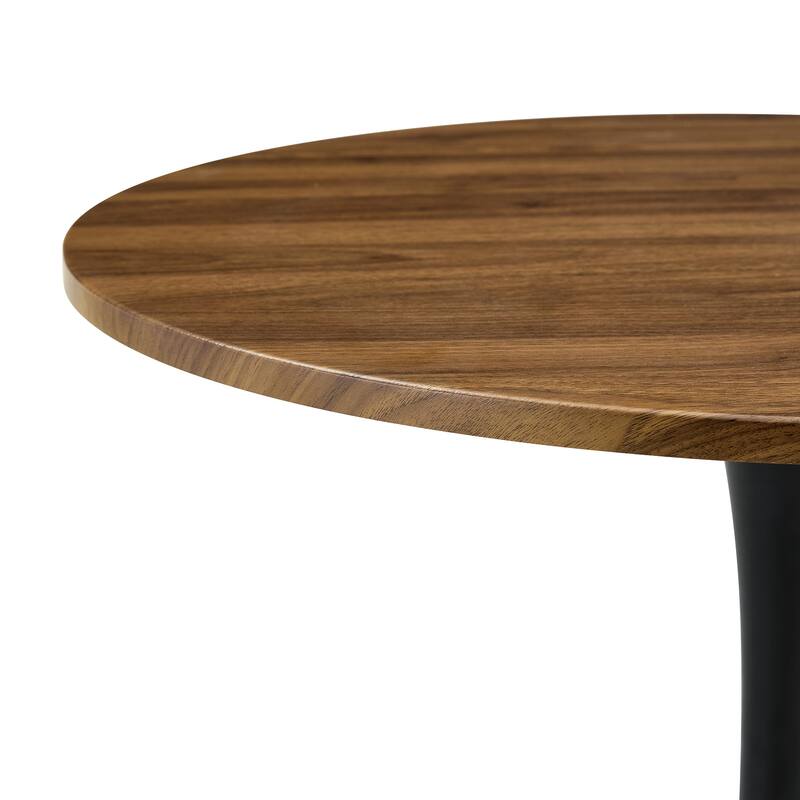Round Thickened Table Top Coffee Table, Metal Pedestal Side Table Modern Bistro Table