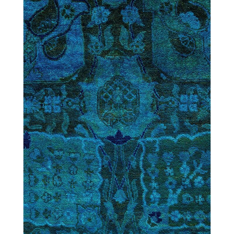 Vibrance, One-of-a-Kind Hand-Knotted Area Rug - Blue, 6' 1" x 9' 0" - 6' 1" x 9' 0"