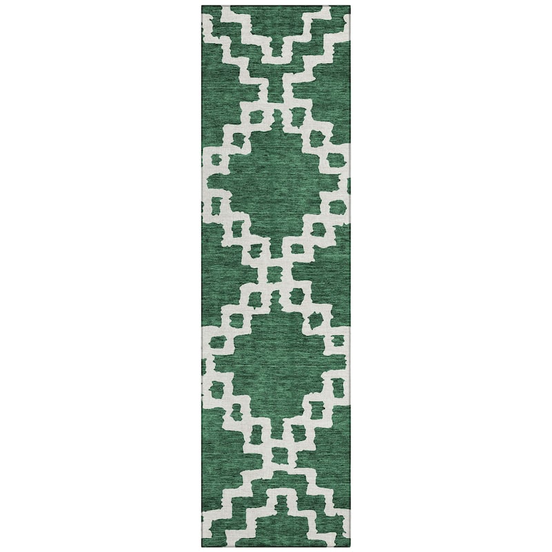 Machine Washable Indoor/ Outdoor Chantille Geo Trellis Rug