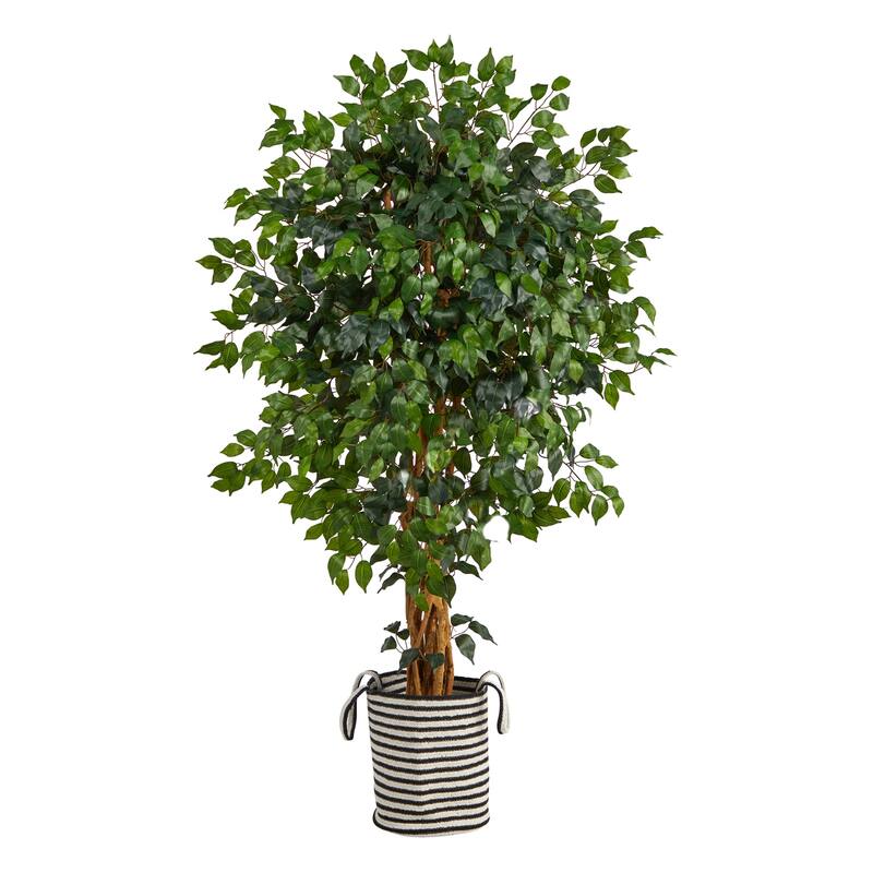 Artificial Tree 5.5Ft Indoor Faux Tree with Planter - Living Room Decor, Bedroom Accent, Compact Tree