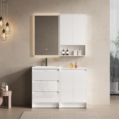 Freestanding Bathroom Vanity with Resin Sink
