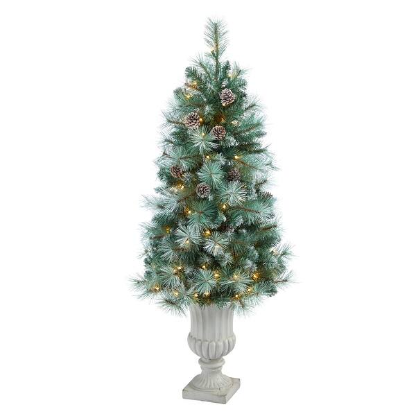 slide 2 of 5, 4.5' Artificial Christmas Tree with 100 Lights in Decorative Urn
