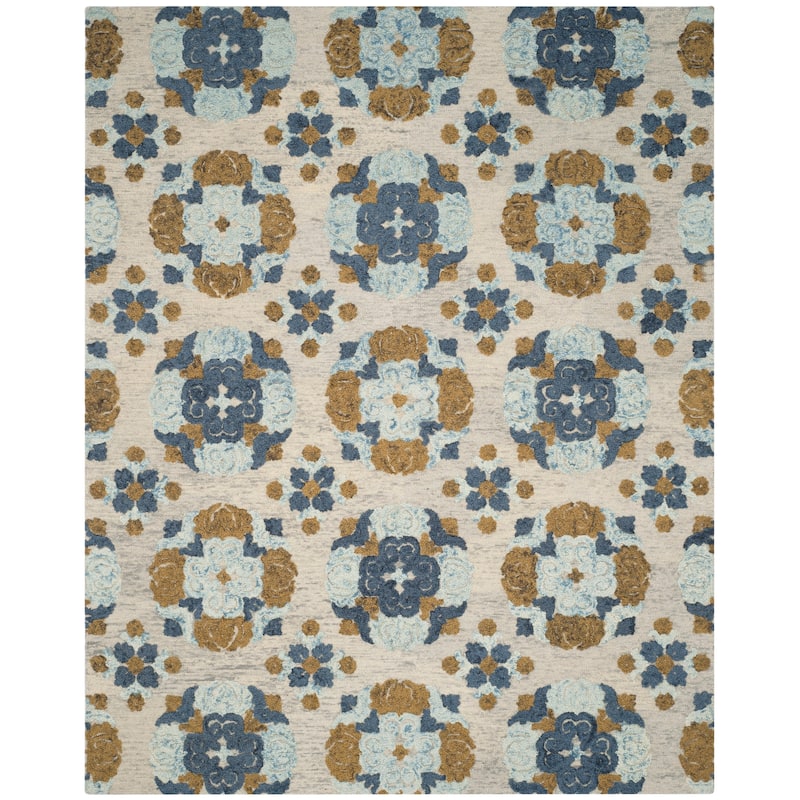 SAFAVIEH Handmade Blossom Osane Modern Floral Wool Rug