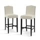 preview thumbnail 37 of 64, Logan Bonded Leather Backed Barstool (Set of 2) by Christopher Knight Home