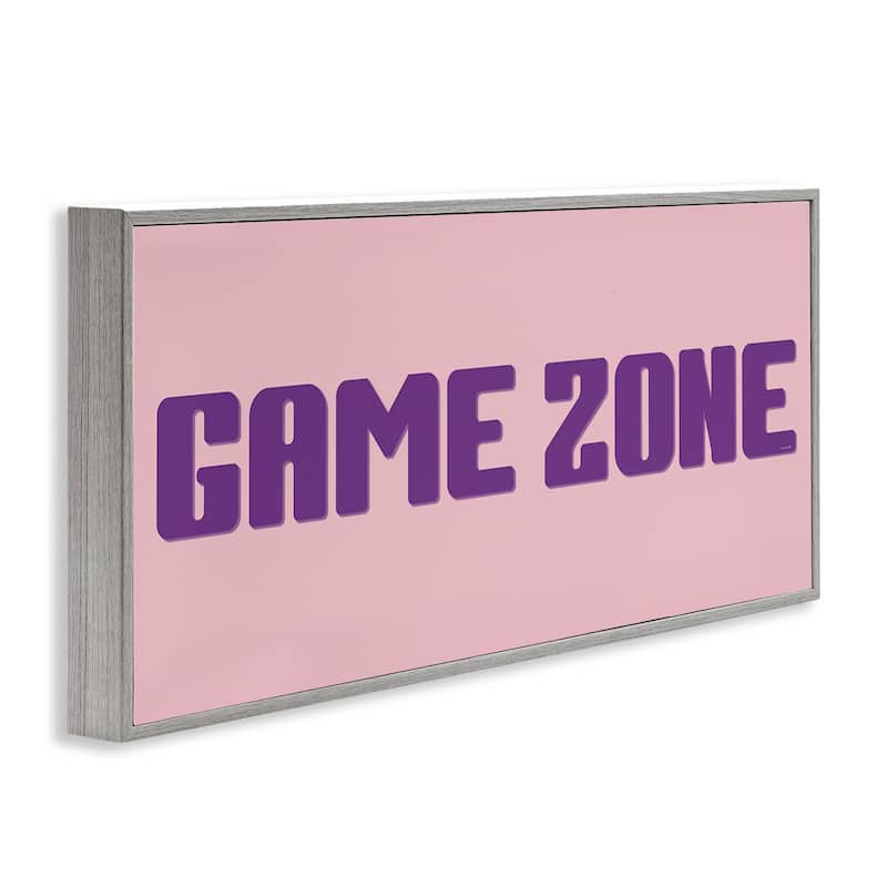 Stupell Game Zone Purple & Pink Framed Giclee Art Design By Yass Naffas Designs