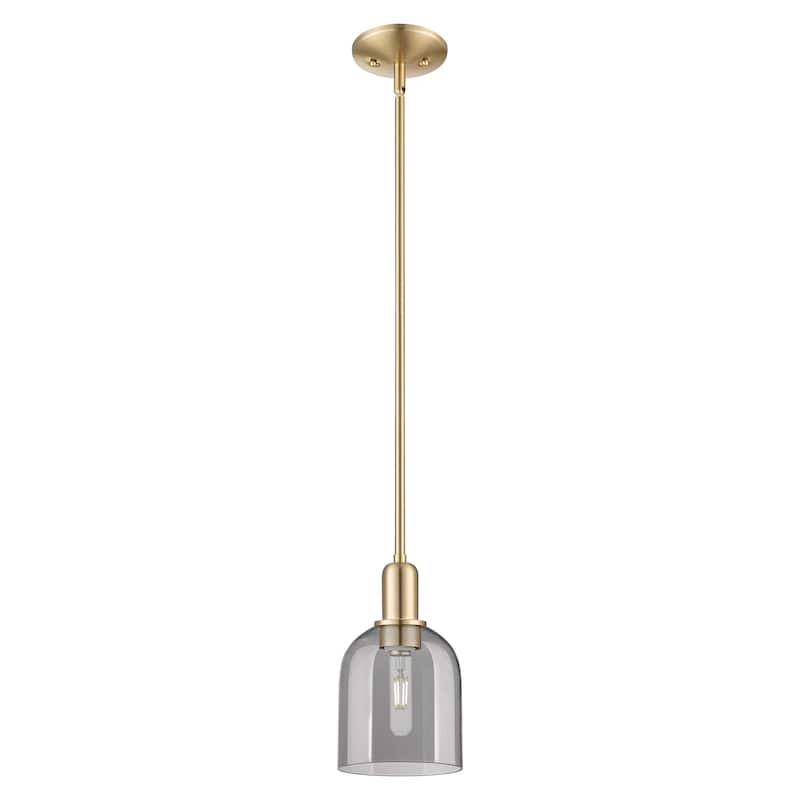 Innovations Lighting Endless Possibilities Arcadia - Bella - 1 Light 6" Stem Hung Mini Pendant - Champagne Bronze/Light Smoke
