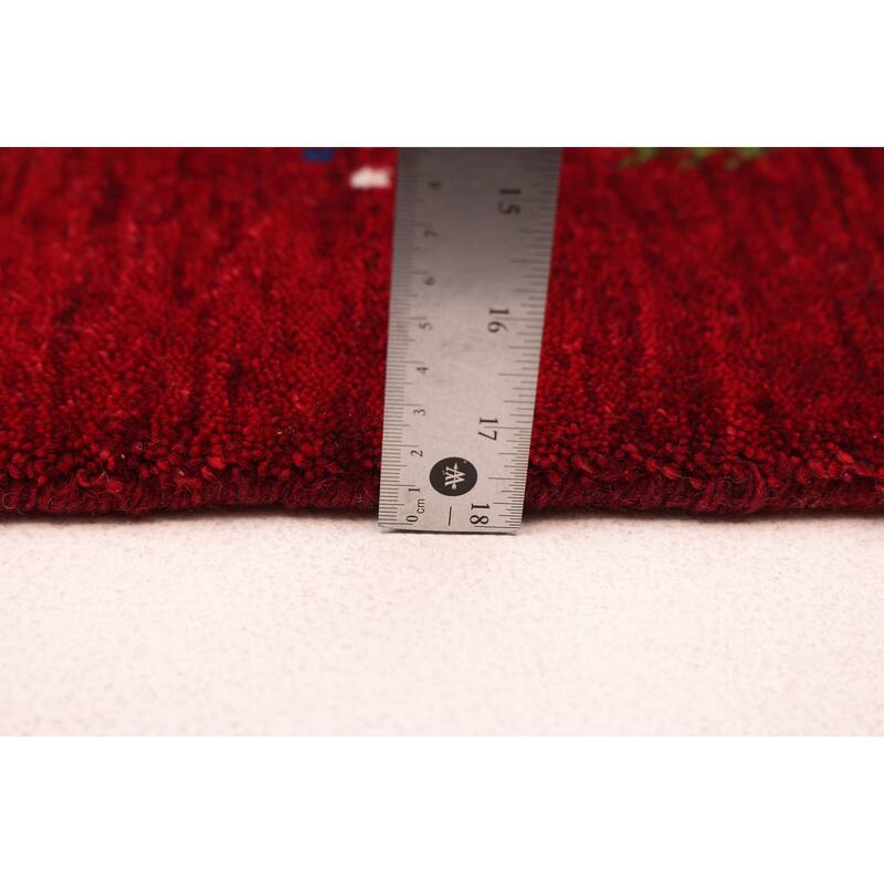 ECARPETGALLERY Hand Loomed Kashkuli Gabbeh Dark Red Wool Rug - 4'1 x 5'9