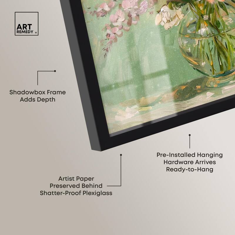 Vase and Greenery Shadowbox by Art Remedy