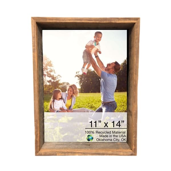 11X14 Rustic Weathered Grey Box Picture Frame With Hanger 11X14 Rustic Weathered Grey Box Picture Frame With Hanger