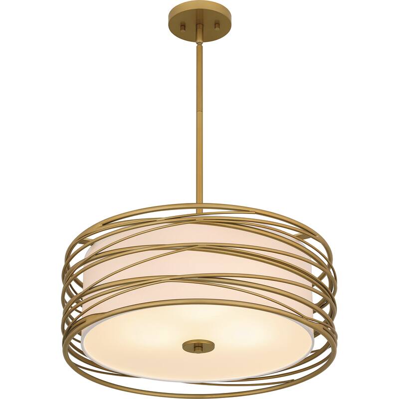 Spiral 3-Light Light Gold Pendant Light
