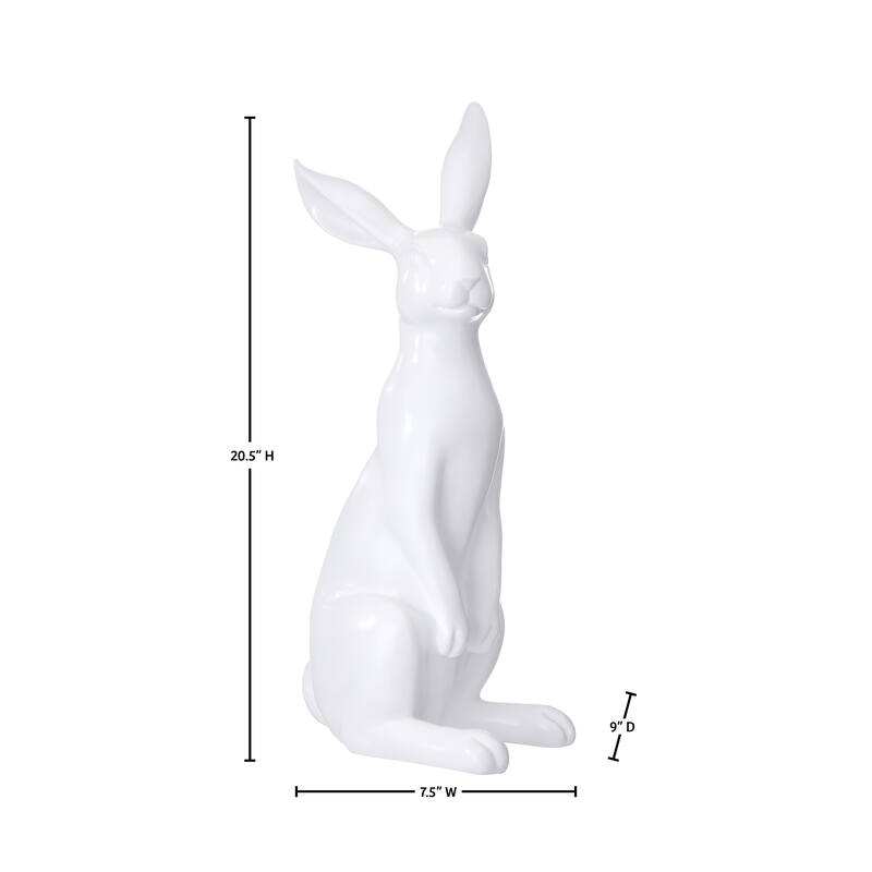 20.5" Resin White Standing Bunny