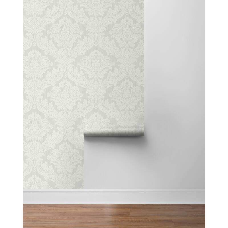 Seabrook Designs Genevieve Damask Prepasted Wallpaper - 20.5 in. W x 33 ft. L
