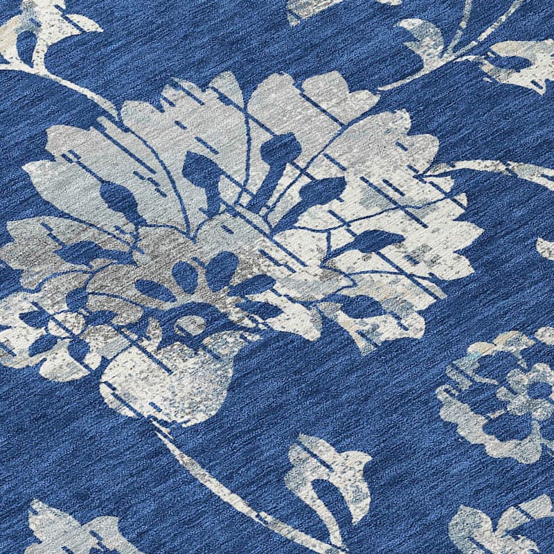 Machine Washable Indoor/ Outdoor Chantille Modern Floral Rug
