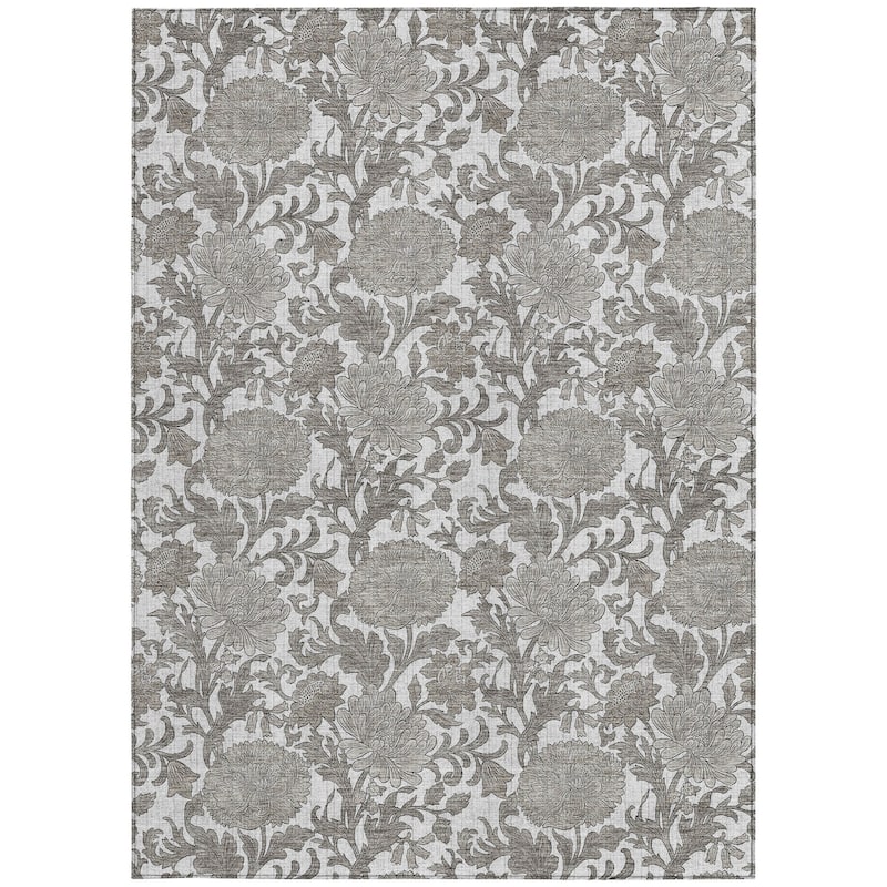 HomeRoots Floral Transitional Rectangle Outdoor Rug