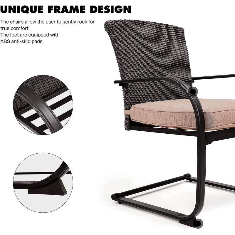 Bistro Steel Frame Outdoor Patio Dining Chair With Cushions (2-Pack) - N/A