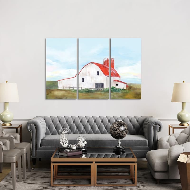 iCanvas "Red Barn II" by Isabelle Z 3-Piece Canvas Wall Art Set - 40x60x1.5