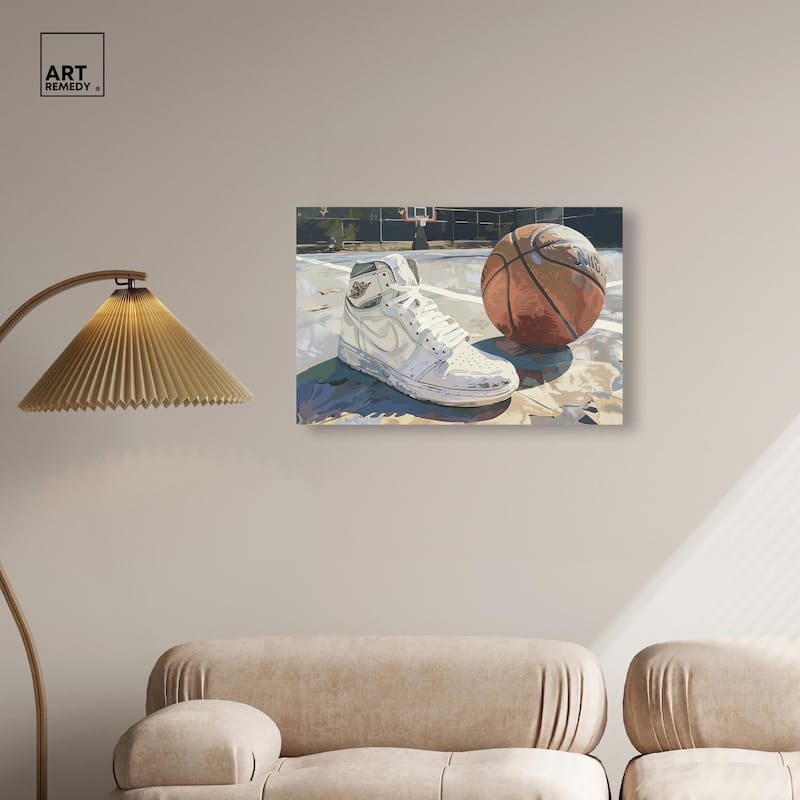 Washed Out Court Canvas by Art Remedy, Gallery Wrapped