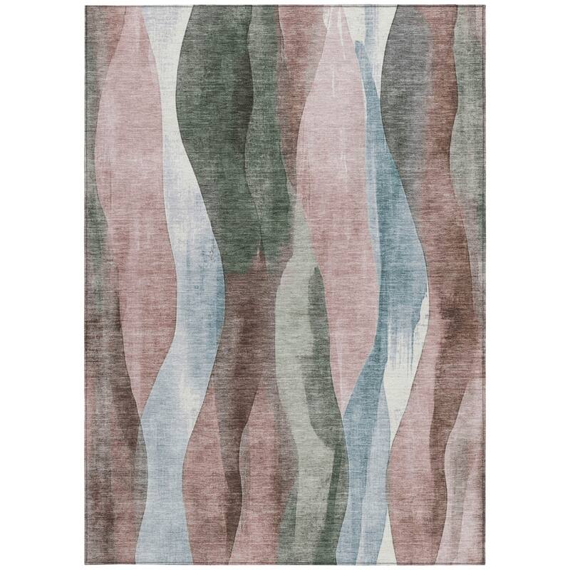 HomeRoots Abstract Transitional Rectangle Outdoor Rug