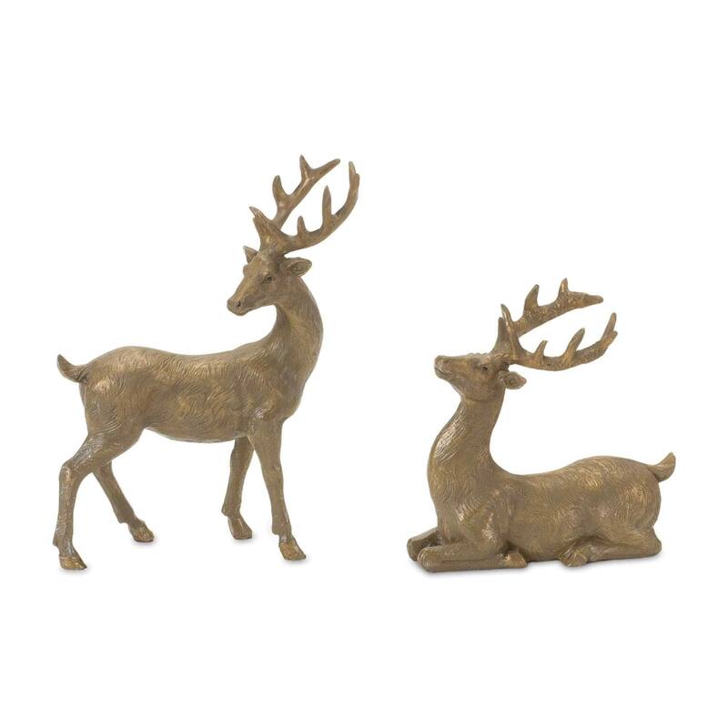 Set of 6 Mini Deer Christmas Tabletop Figurines 5"