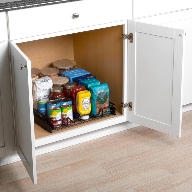 Hold N' Storage - Black Pull Out Cabinet Organizer, Heavy Duty Metal with Lifetime Limited Warranty