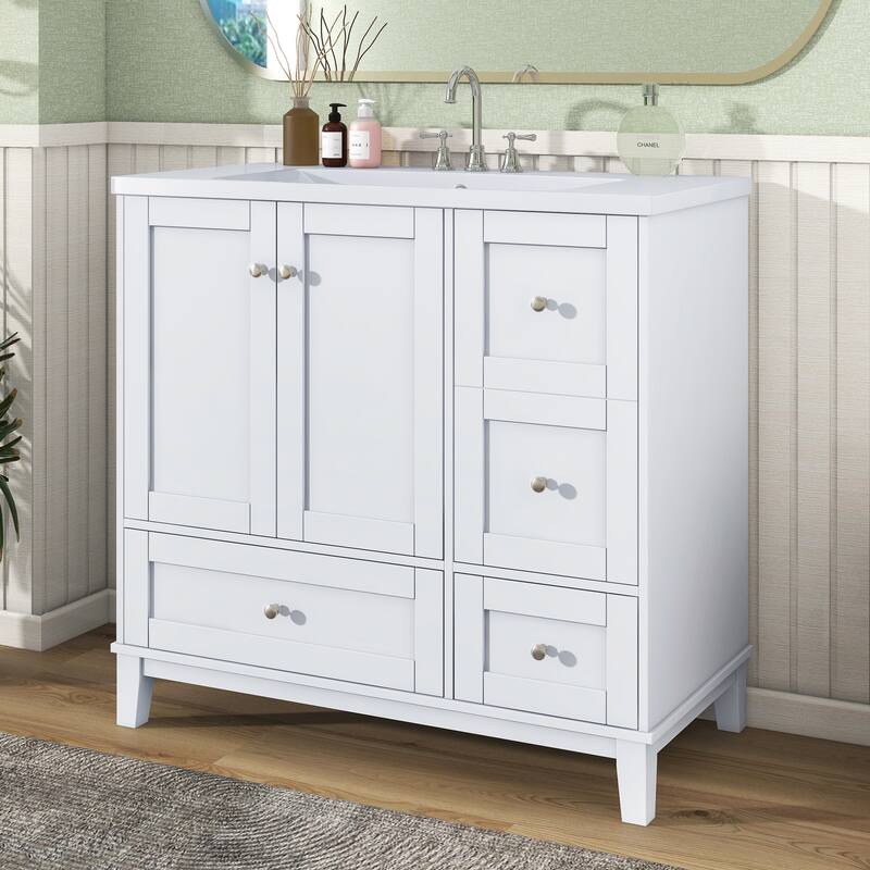 36 Inch Modern Bathroom Vanity with USB Charging